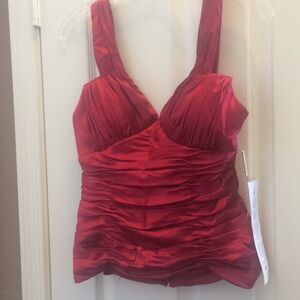 Adrianna papell lined halter evening top 10 NWT